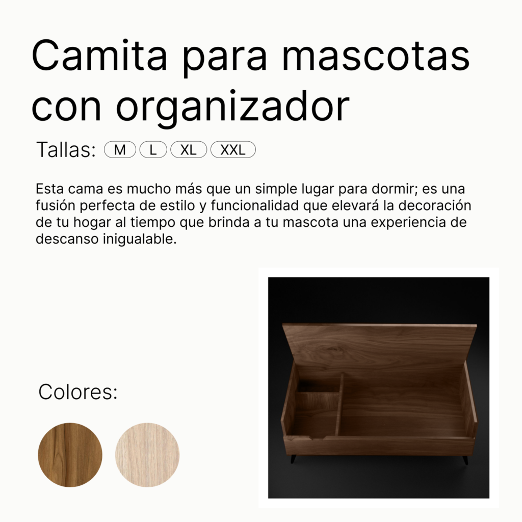 Perro durmiendo en una cama con organizador para mascotas de Petit Garden